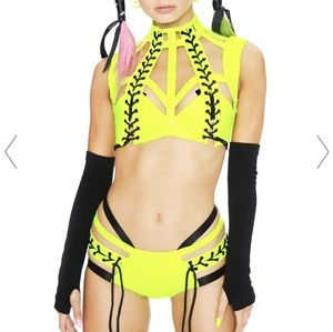 Lime Green Rude Awakening Top & Shorts